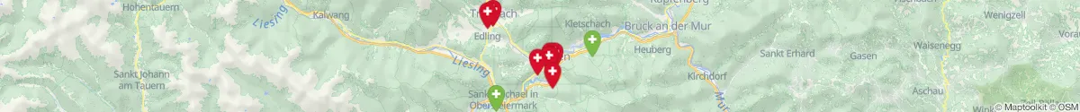Kartenansicht für Apotheken-Notdienste in der Nähe von Traboch (Leoben, Steiermark)